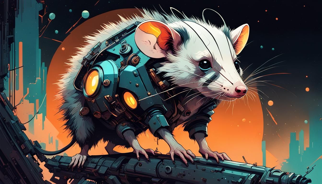 Bionic Opossum Constellation, Digital Art