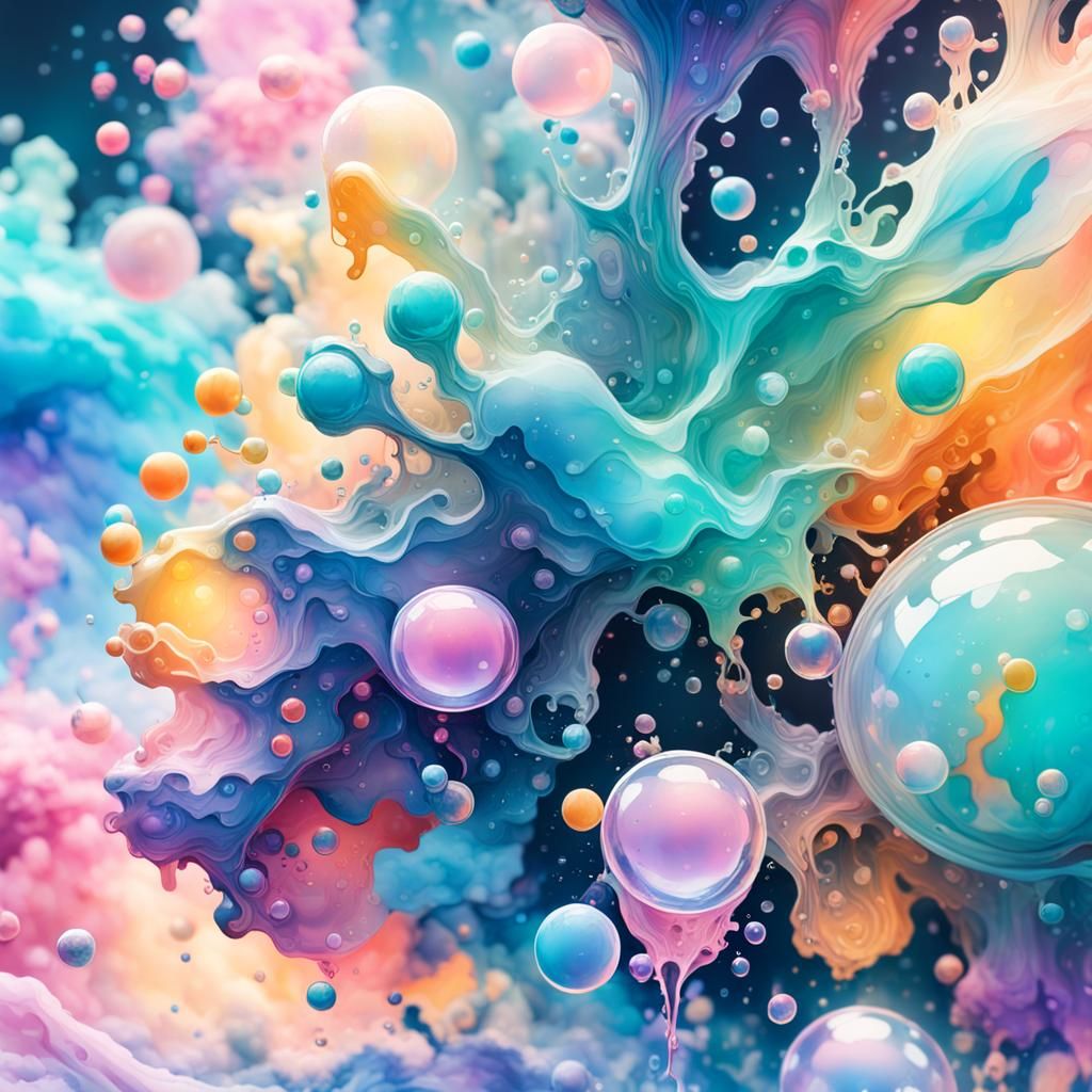 Abstract Dystopian Impressionist Background in Pastel Colors