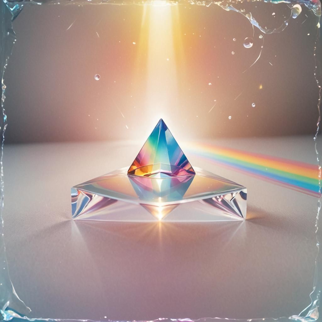 white album cover with rainbow coming out of prism and words...