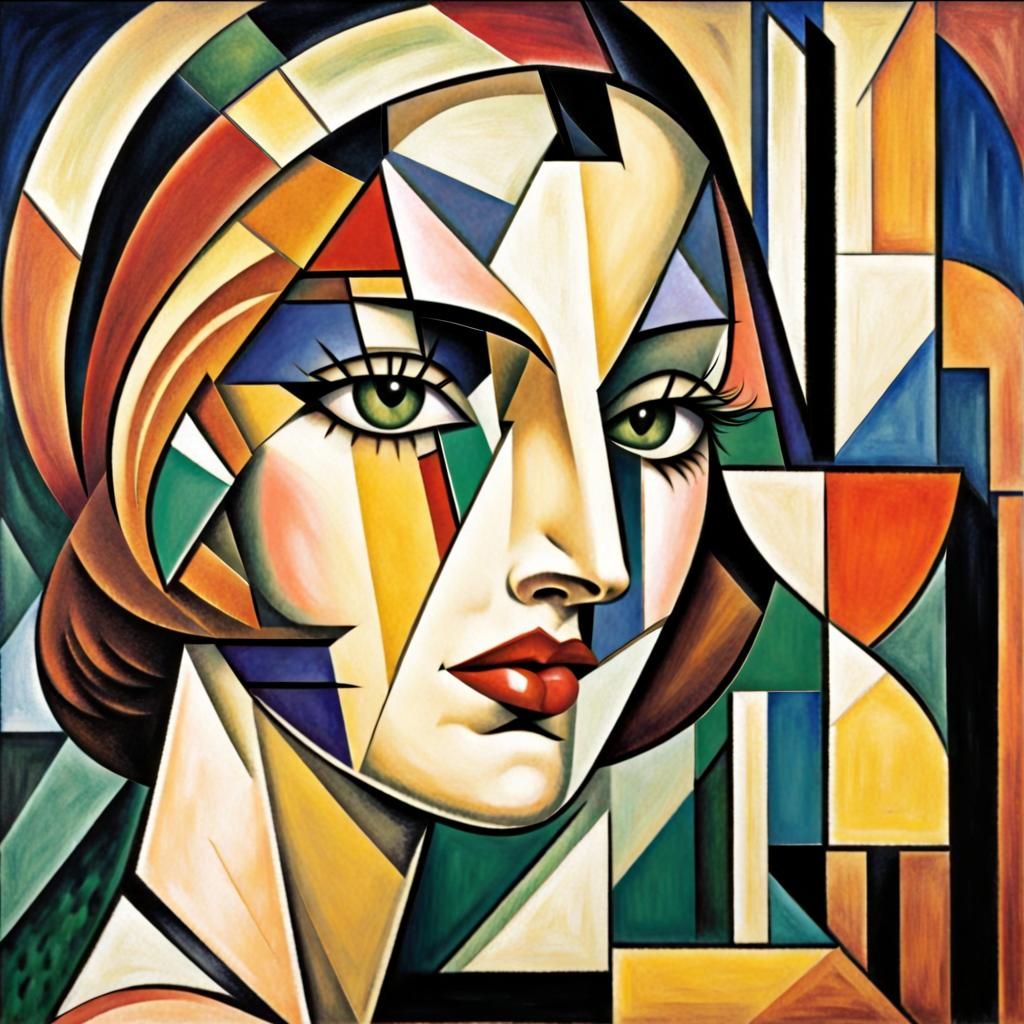 Cubist Art Deco Style AI Image