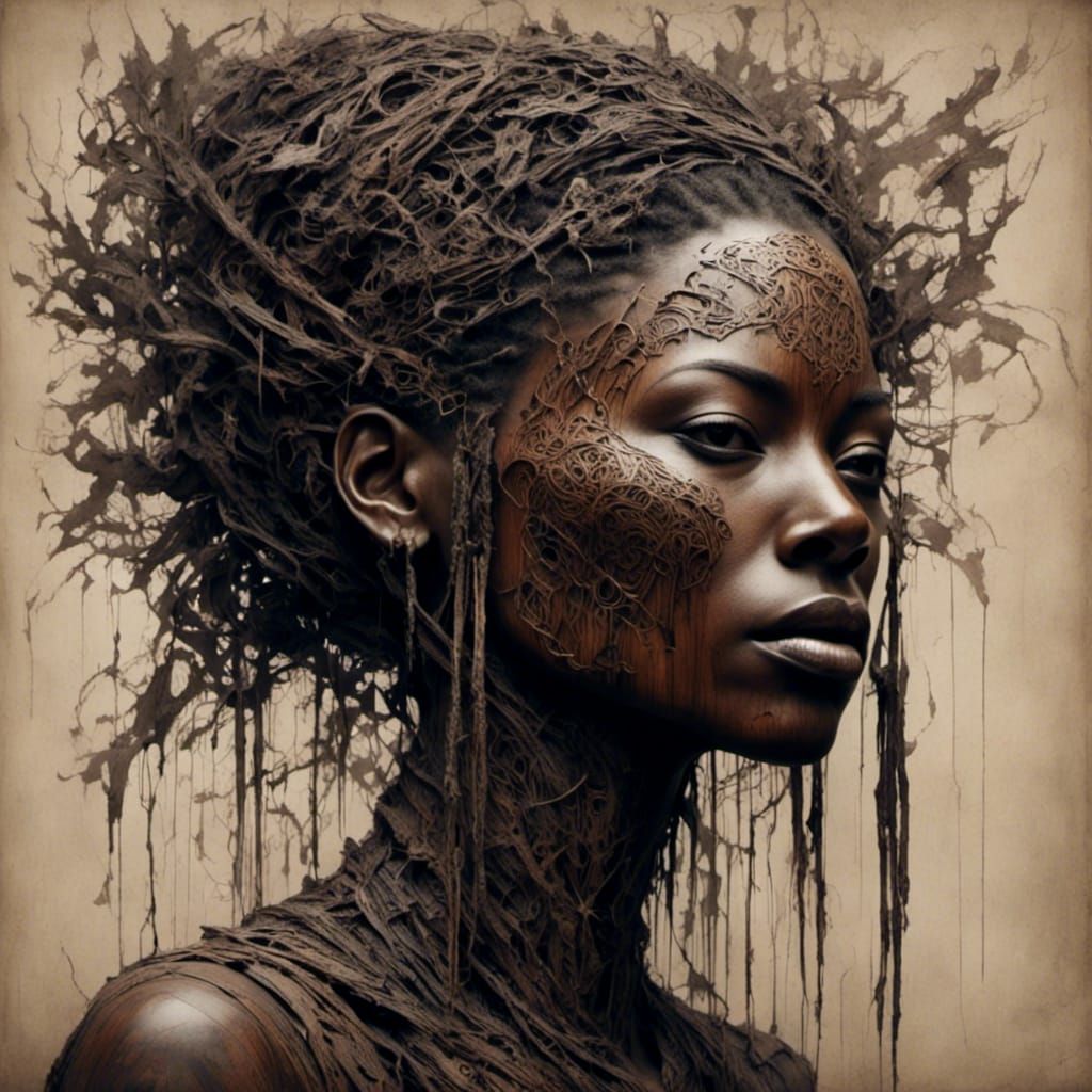 Striking Portrait of a Scarred Woman in Hyperrealism