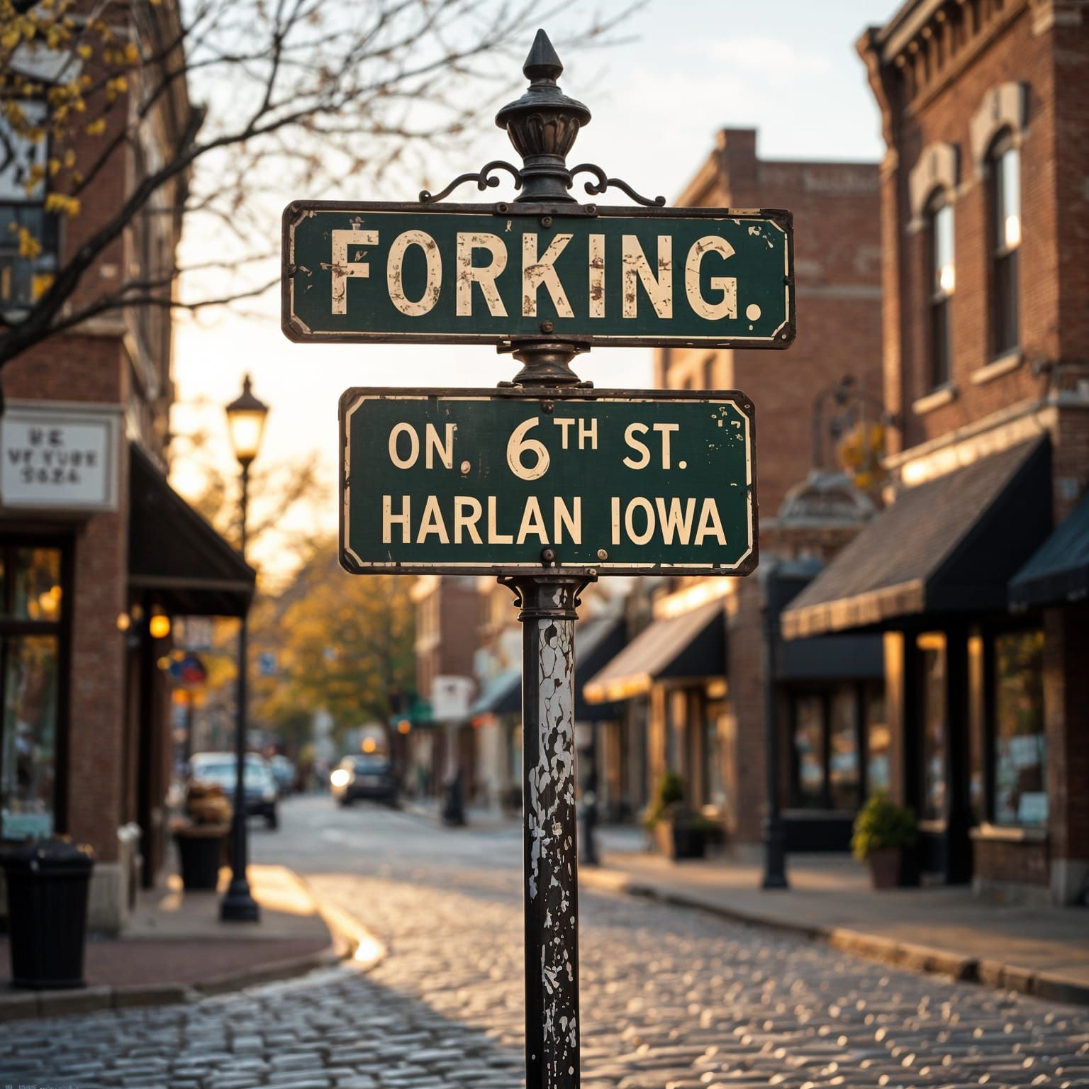 Historic Downtown Harlan Iowa Street Signs