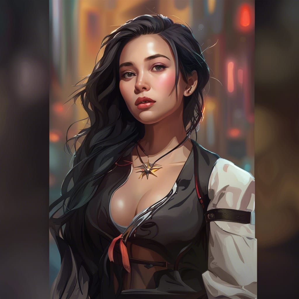 Dramatic Hyperrealistic Portrait with Colorful Background