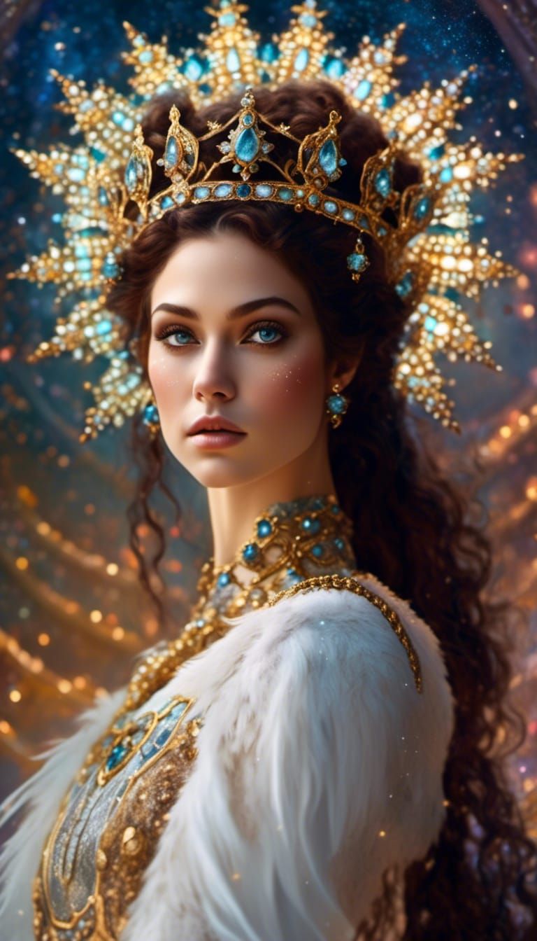 Galactic Queen of the North Star in Art Nouveau Style