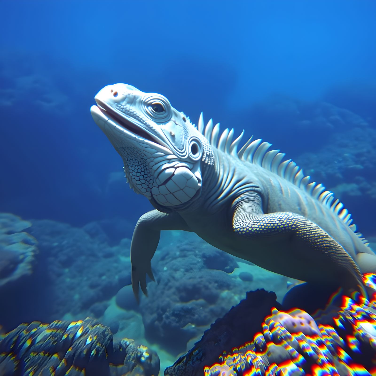 GIU Prompt: "Galápagos Iguana Underwater"