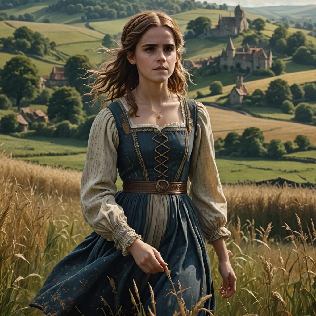 Emma Watson as Medieval Peasant in Field