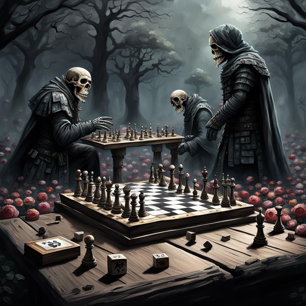 Epic Chess Battle to the Death in Hyperrealism