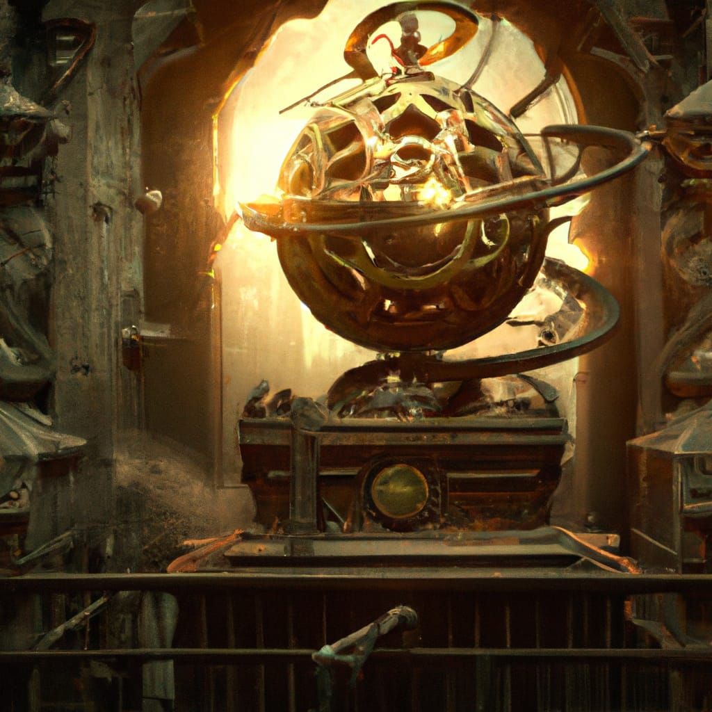 Steampunk Orb of Eternity in Detailed 3D Rendering