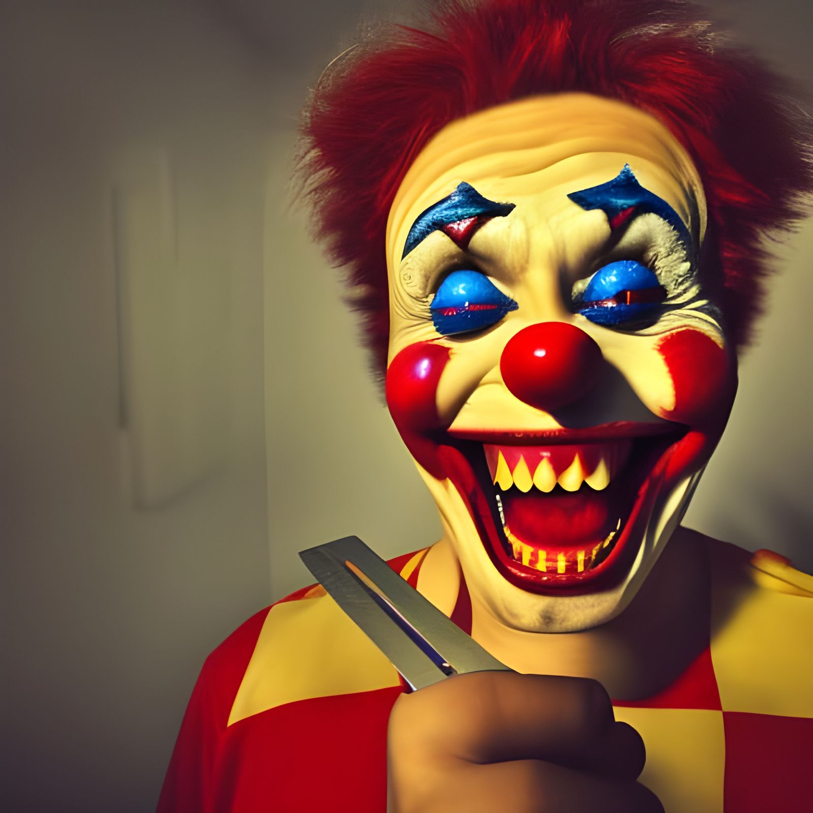 Evil Clown Pennydumb About to Eat Corn Dog