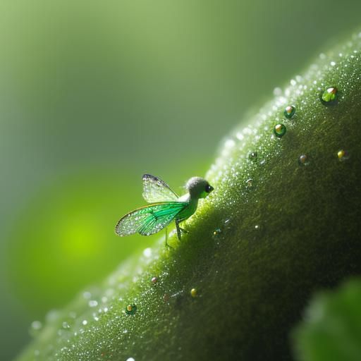Enchanting Fairy on Mushroom: Macro Nature Photography