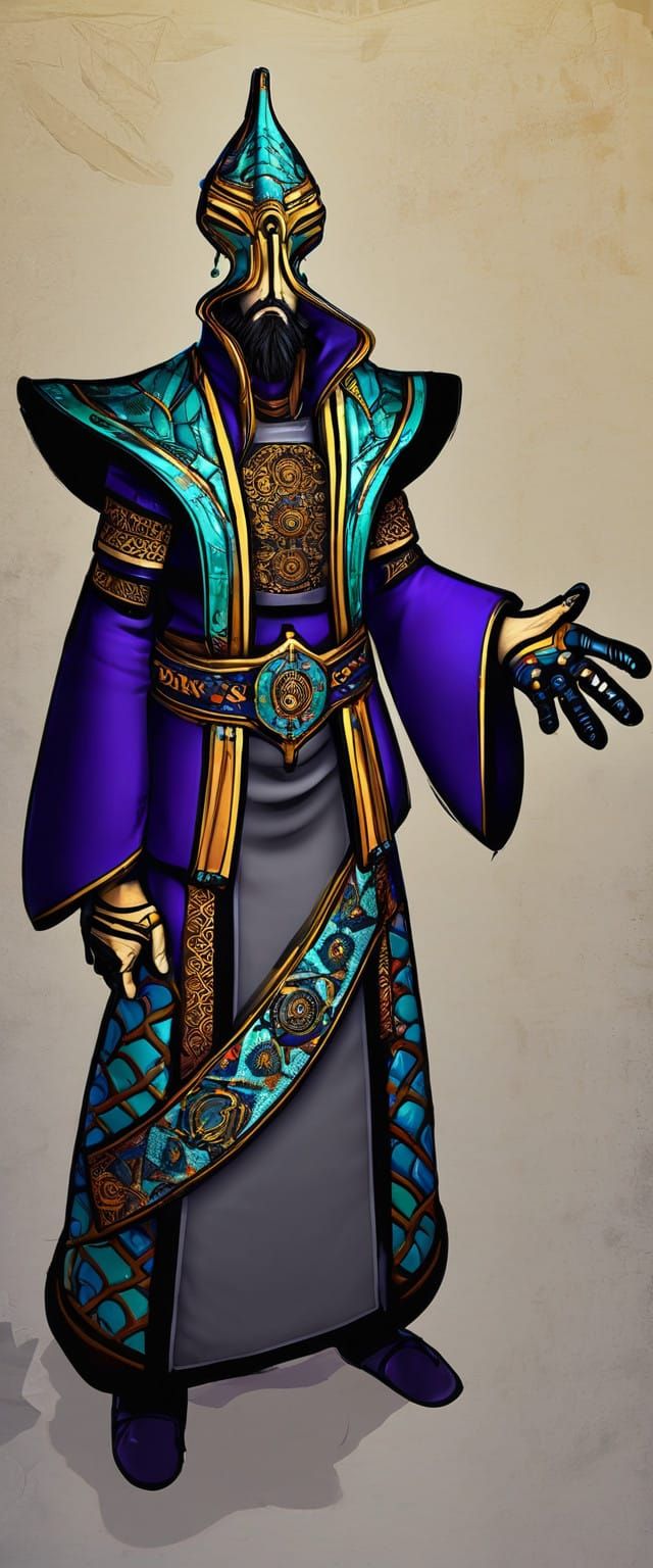 Dwemer Scholar-Lord in Lavish High-Tech Study