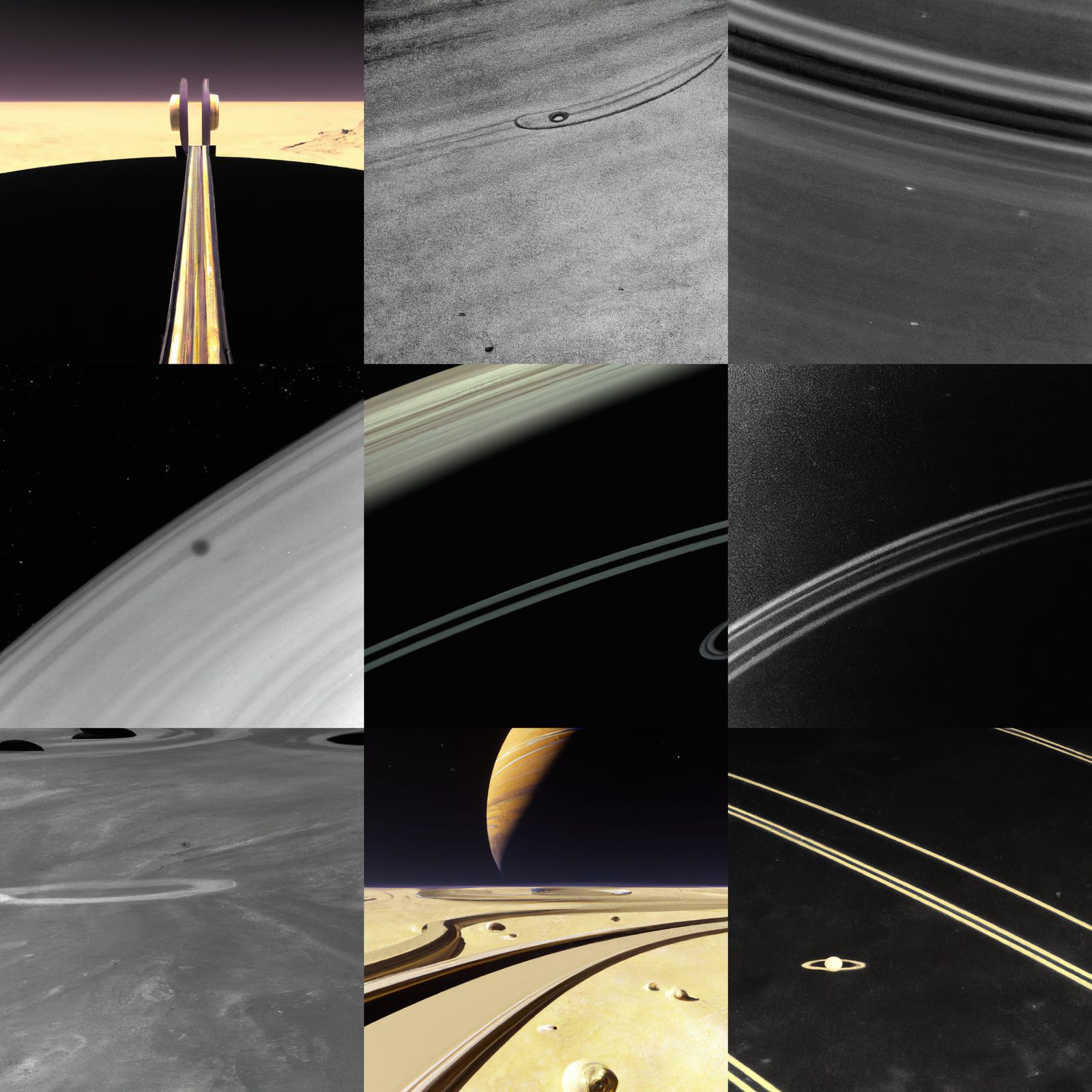 Futuristic Racetrack on Saturn's Ring