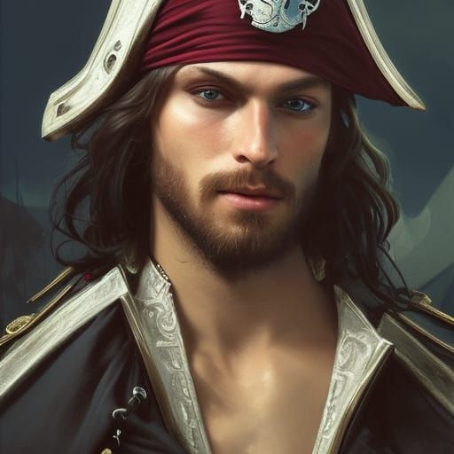 Pirate Captain Portrait in Hyperdetailed Style