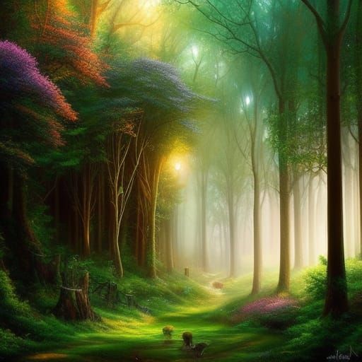 Enchanting Centaur in Mystical Forest, Digital Art