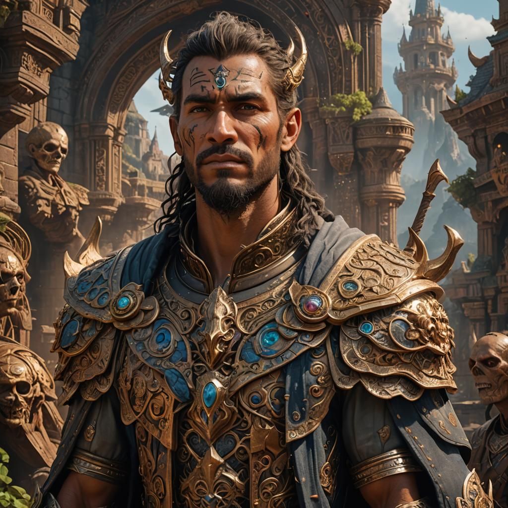 Detailed Matte Painting of a Tan Man in 8k