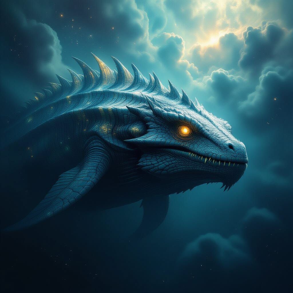 Ancient Leviathan Drifting Through Cosmic Nebula