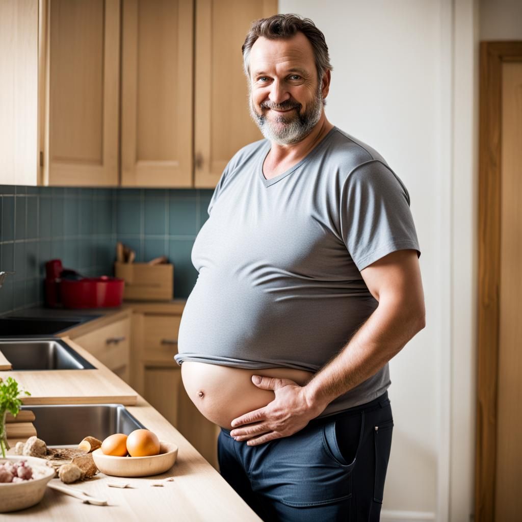 Portrait of a Pregnant Man in Labor