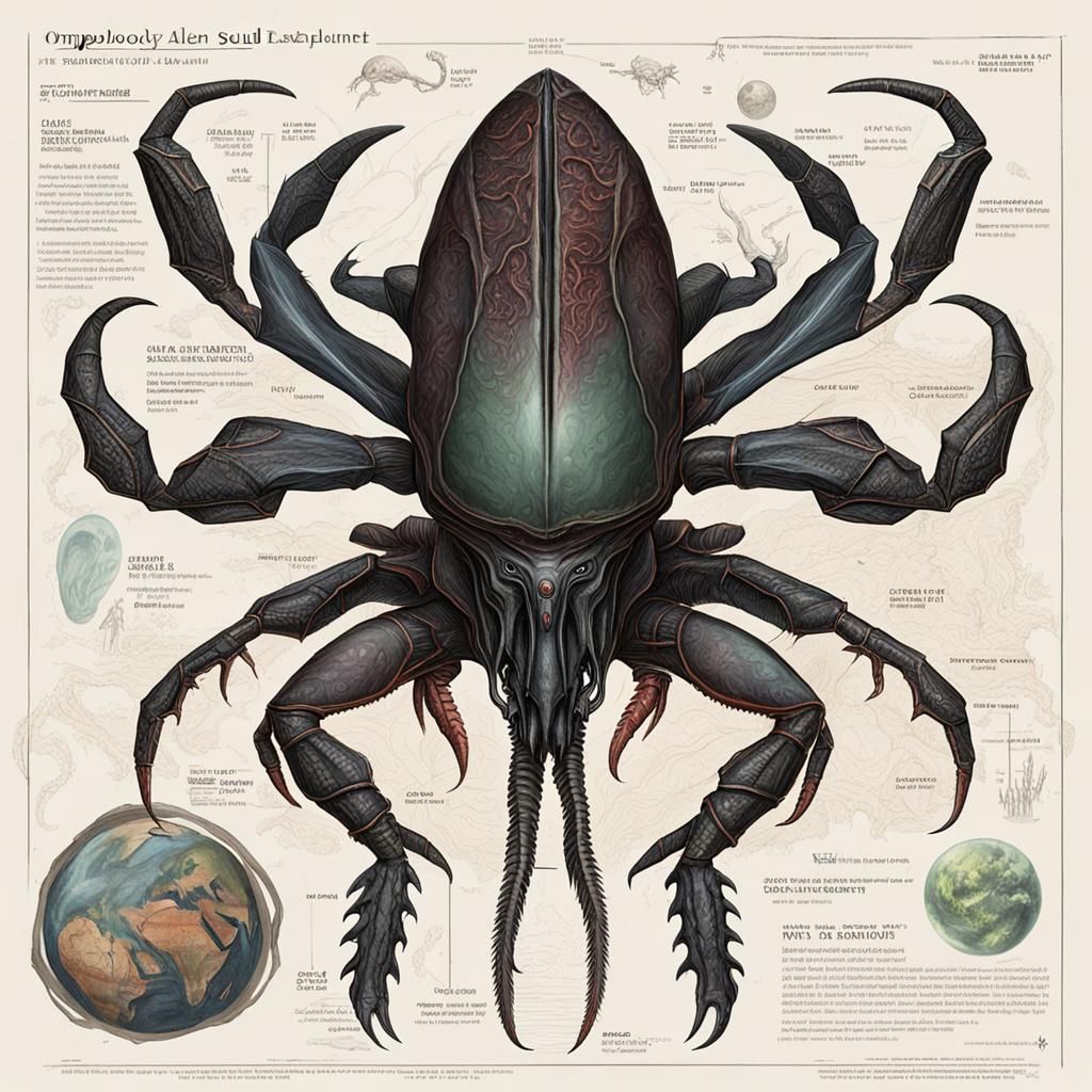Alien Exoplanet: Vampire Crab and Squid Lifeforms