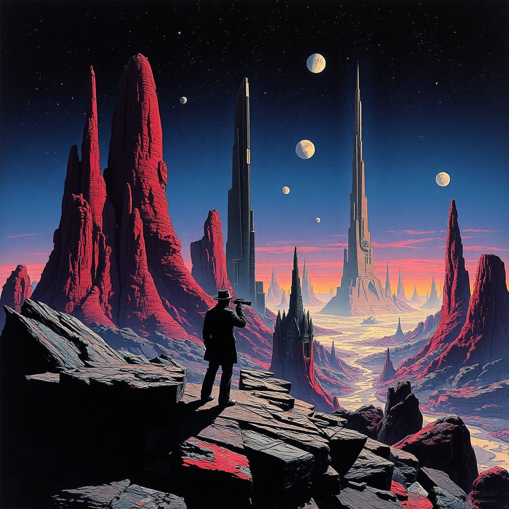 Dystopian Future Conspiracy Art by Syd Mead