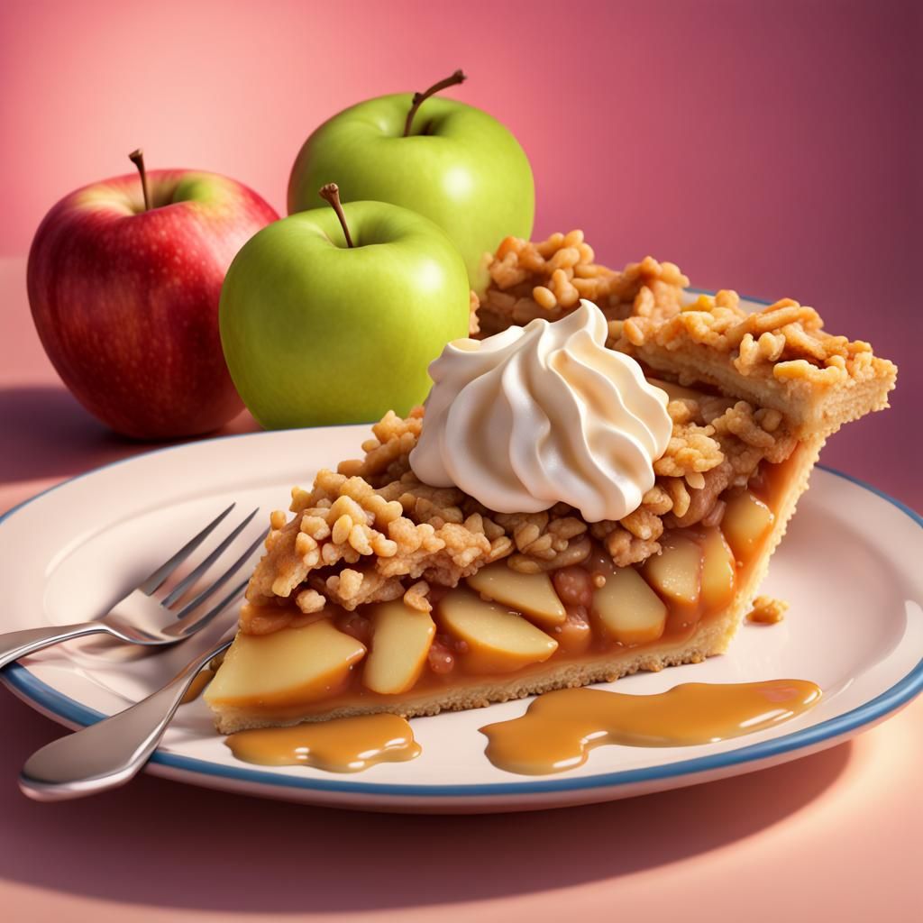 Hyperrealistic Dutch Apple Pie a la Mode