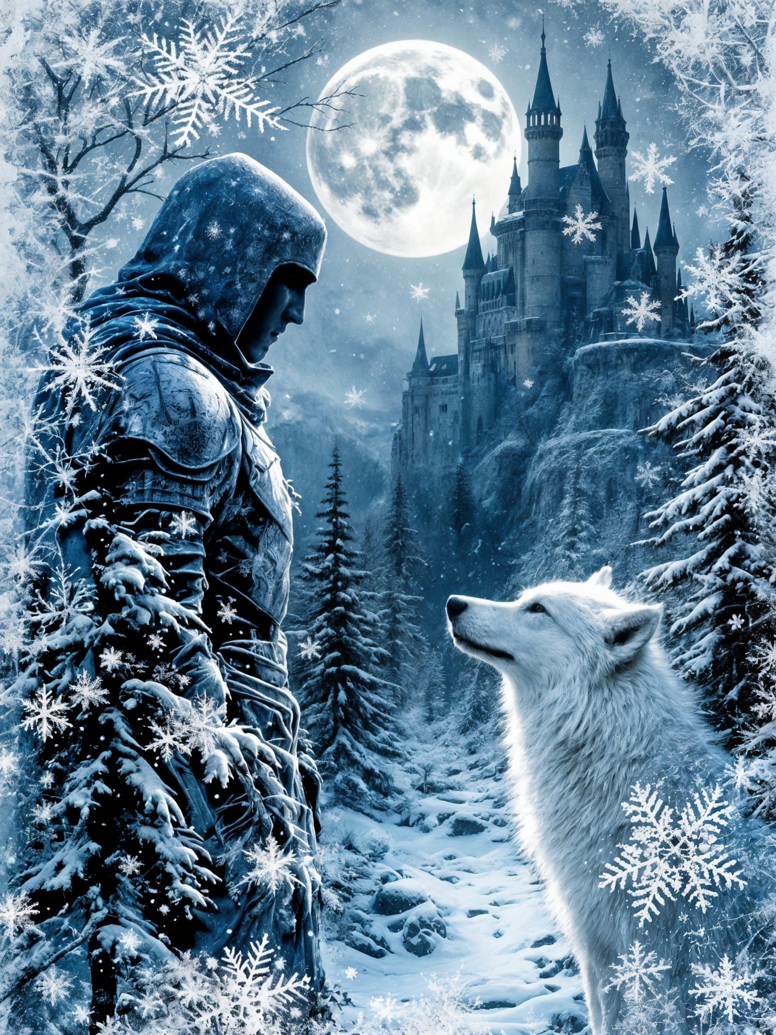 Ethereal Winter Kingdom in Impasto Style