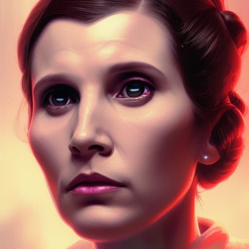 Leia Organa Portrait in Art Nouveau Style