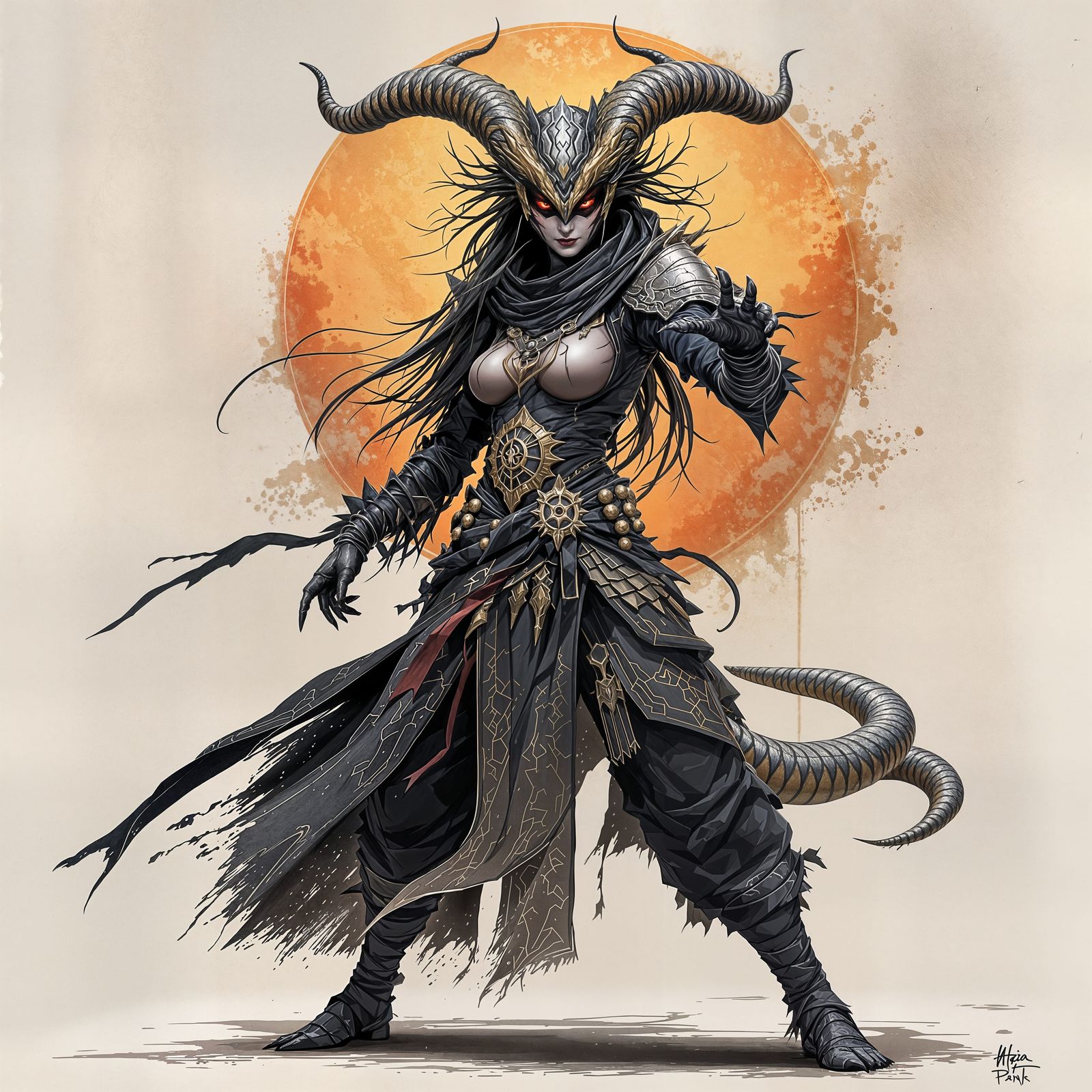 Snake Demon in Elegant Ninja Attire