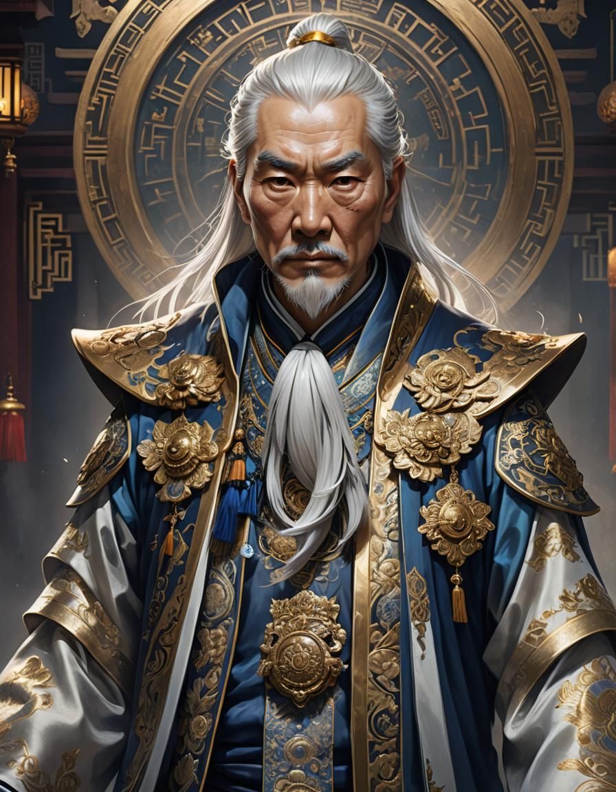 Chinese Clan Leader Portrait with Volumetric Lighting