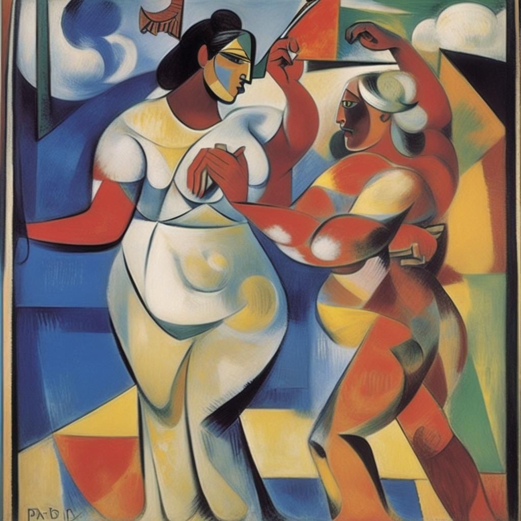 Empowerment Art in Cubist Post-Impressionist Style