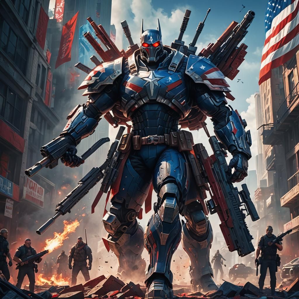 America as Villainous Mecha Robot Concept Art