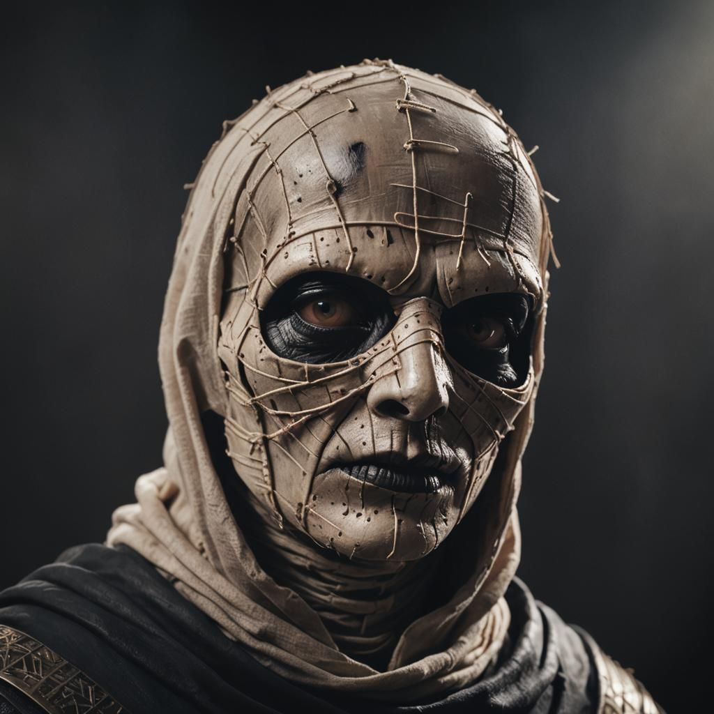 A hyperrealistic, 3D render of Pinhead, from the movie Hellr...