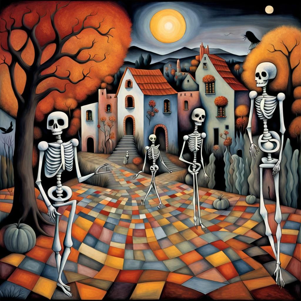 Mexican  Folklorica , Dancing for the dead, dance macabre ,  Dia De Los Muertos Ofrenda,  autumn neighborhood, Halloween...
