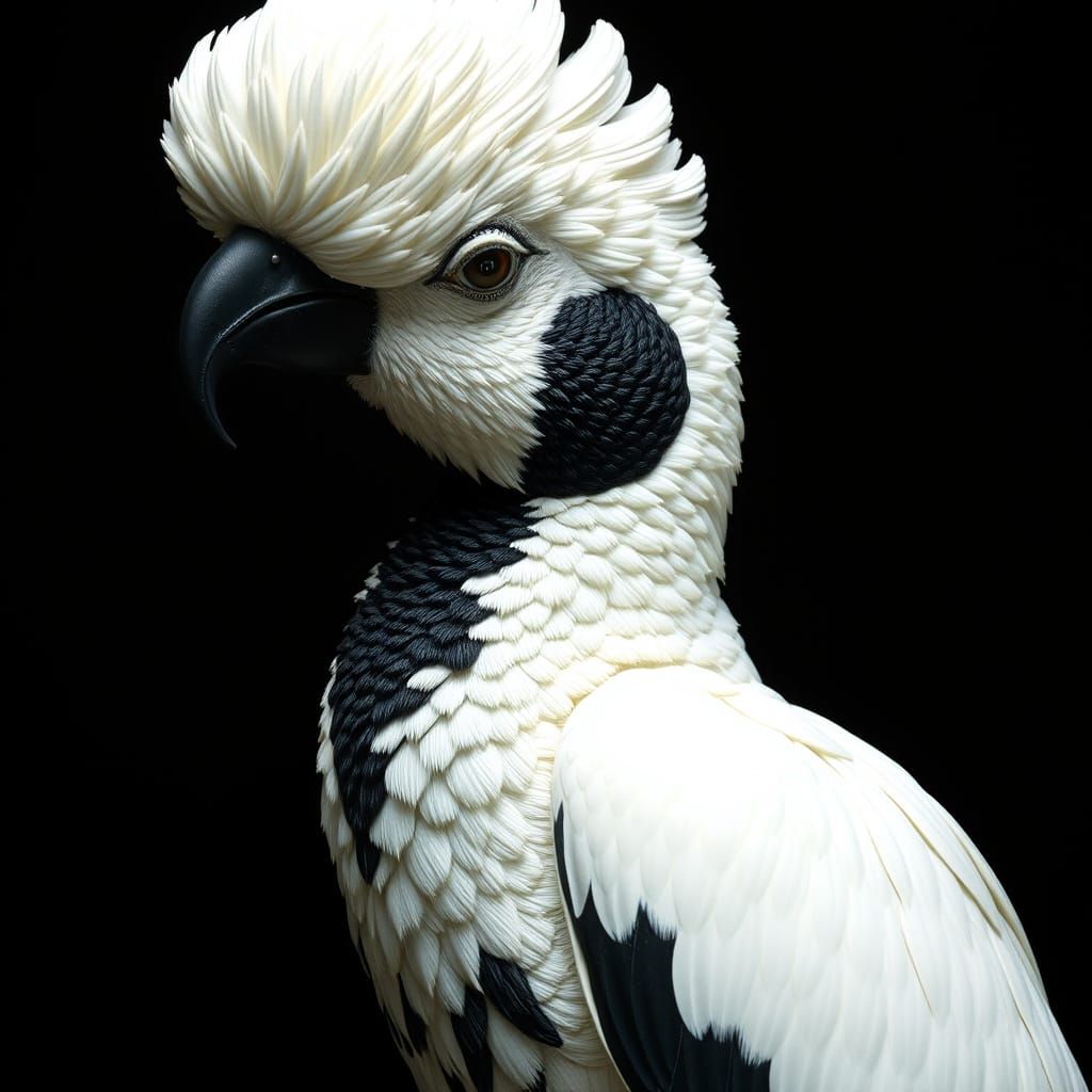Surreal Albino Black Portrait in Darkroom Style