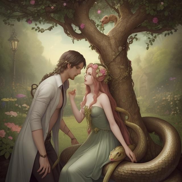 Adam and Eve in Secret Flower Garden