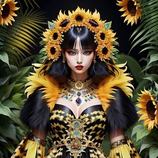 Sunflower Couture on Jungle Animal Models
