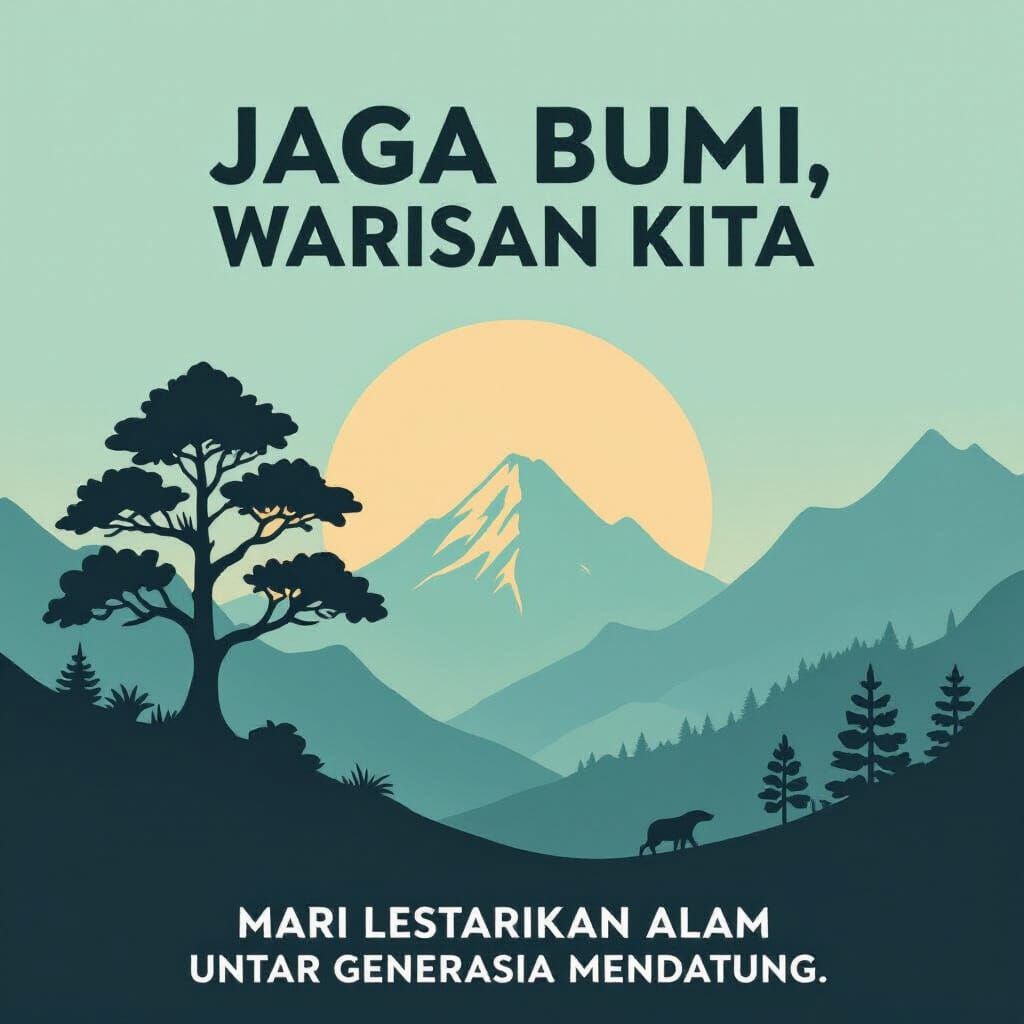 Minimalist Nature Conservation Poster with Harmonious Colors