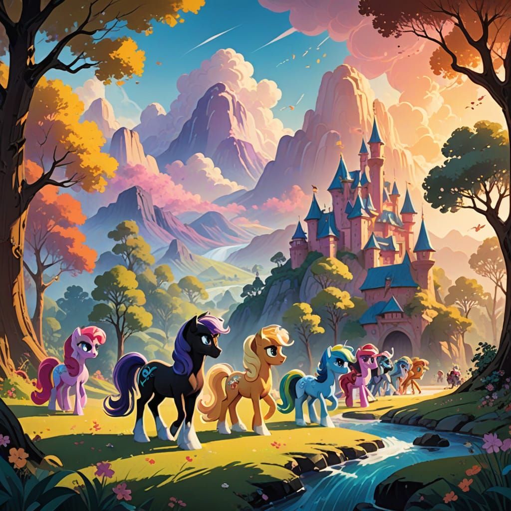 Equestrian Heroes in Disney-Inspired Cinematic Splendor