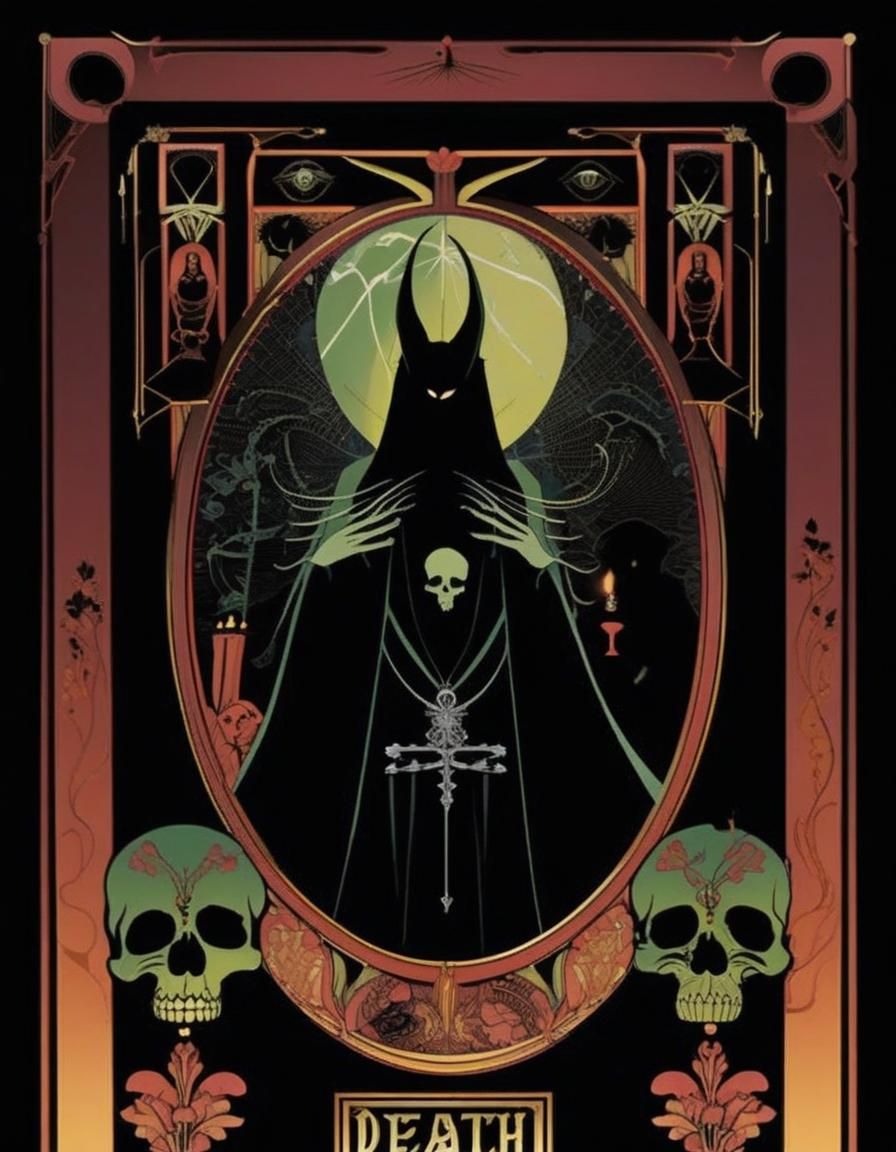 Death Tarot Card in Art Deco Style