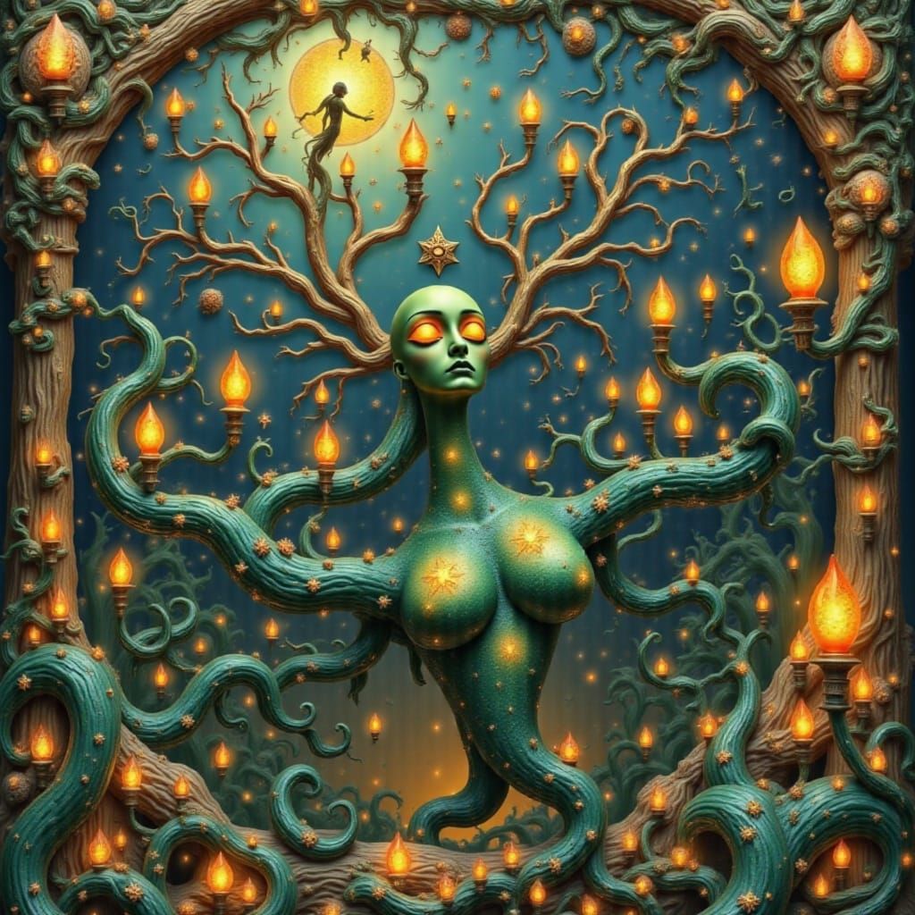 Detailed Dark Fantasy Art of Woman Leaving Wailing Keep