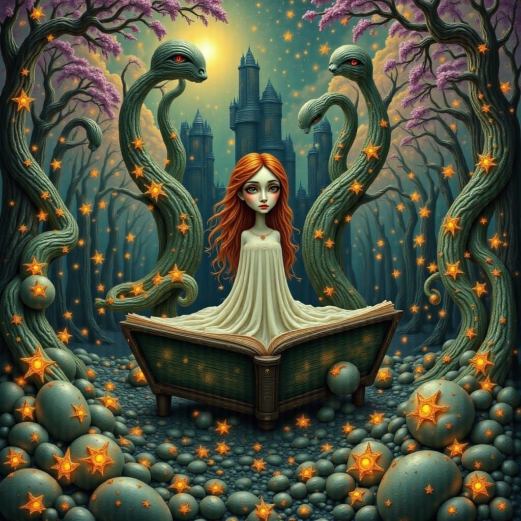 Lilith in Dark Fantasy Art Nouveau Style