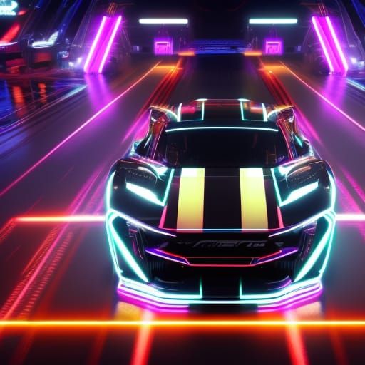 Custom Race Car Drifting Through Neon Shibuya Streets