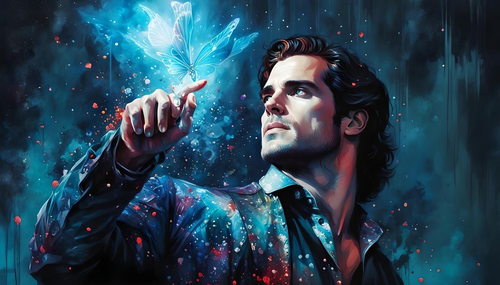 Melancholy Henry Cavill with Magic Butterfly