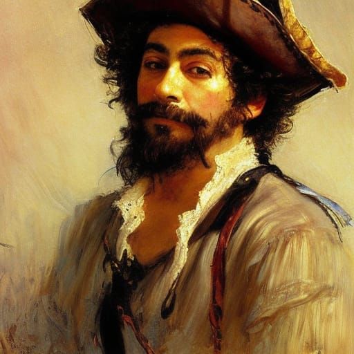 Pirate Portrait in Studio Ghibli Style