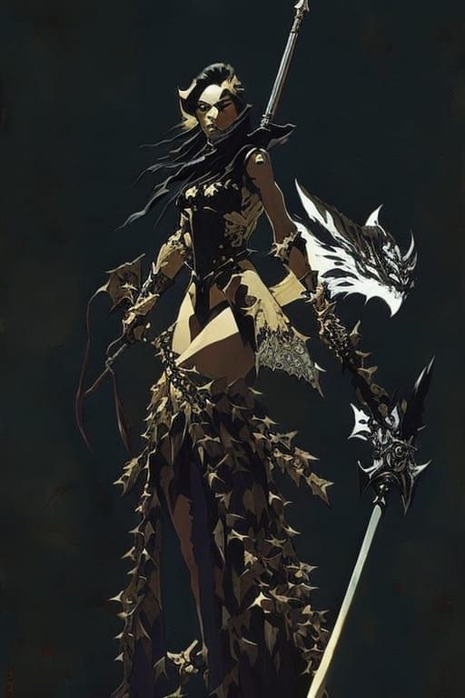 Monster Hunter's Sword: Sinister Gouache Painting