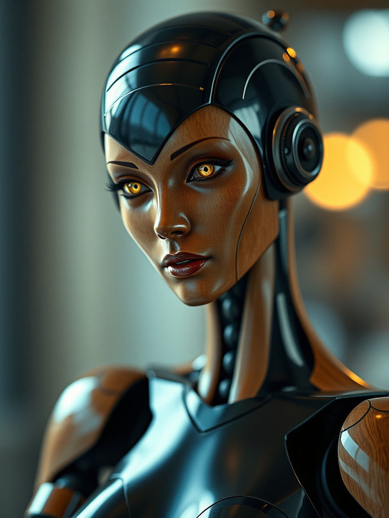 1940s Female Android with Wood and Steel