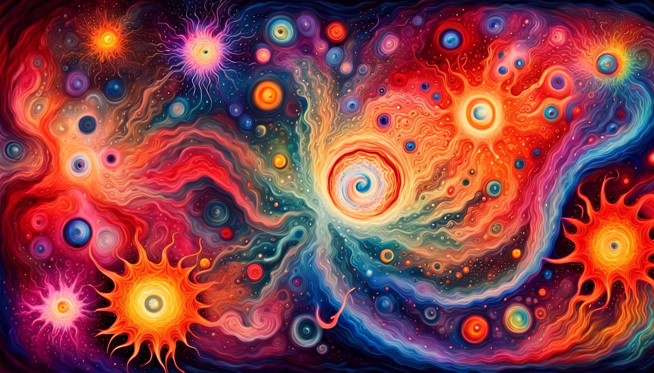 Cosmic Plasma Stars in Abstract Fauvist Expressionism