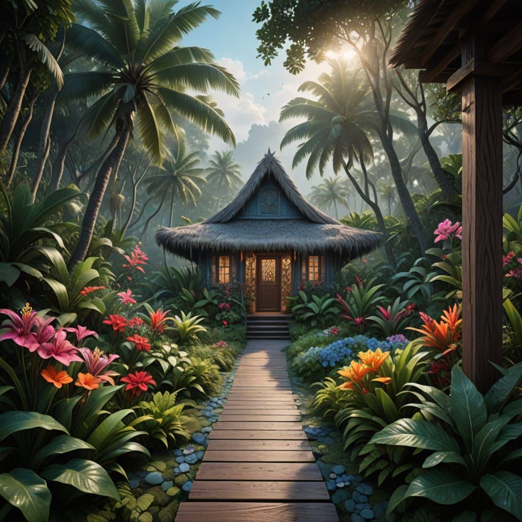 A Mystical Beach Cottage in Vibrant Textile Style