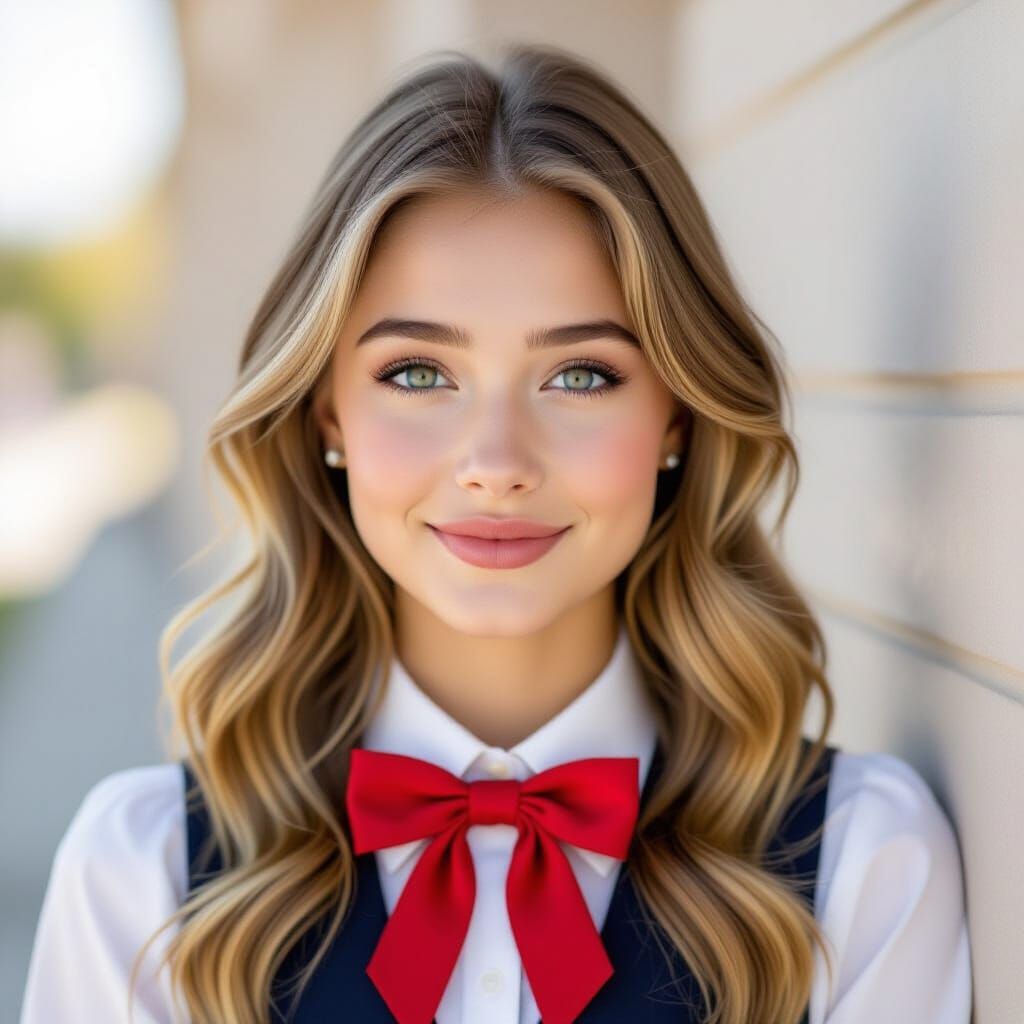 Cinematic Portrait of Lena in School Uniform