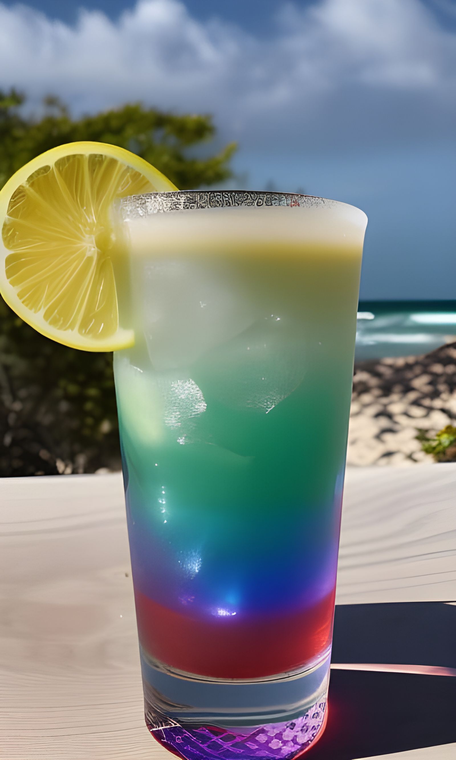 Rainbow Sakura Drink on Sunny Beach