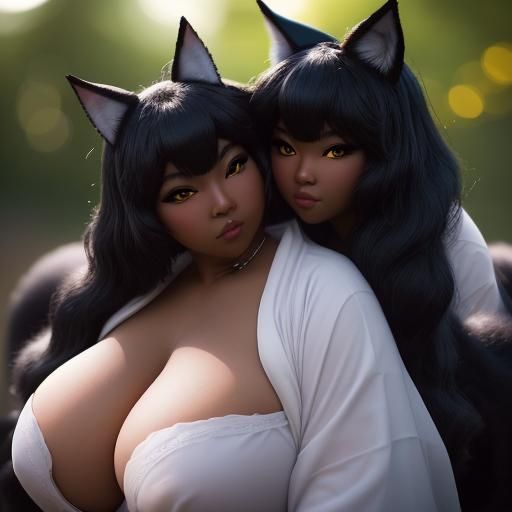 Ebony BBW Kitsune: Professional Photography